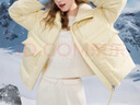 三彩冬款小奶包短款寬松白鴨絨面包服羽絨服外套女 嫩黃色 XL 170/92A 曬單實(shí)拍圖