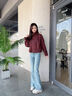 衣典零一（LEDIALYI）安可拉紅外套女春秋款2025年新款中年小個(gè)子高檔休閑洋氣短款風(fēng)衣 安哥拉紅 S （建議95-115斤） 曬單實(shí)拍圖