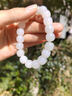 安道子和田玉羊脂白玉老型珠手串新疆玉石串珠手鏈男女蘋(píng)果珠桶珠玉手串 羊脂玉老型珠手串約9*10毫米 曬單實(shí)拍圖