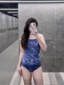 WATERTIME泳衣女高級(jí)感2025新款游泳館專用性感絕美競(jìng)速連體游泳衣鏡帽套裝 黛紫霓裳 XL 曬單實(shí)拍圖