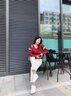PMOG加絨加厚新款哈倫牛仔褲女2023年秋冬季高腰顯瘦百搭老爹寬松九分 米白-白色絨 L [建議106-116斤] 曬單實(shí)拍圖