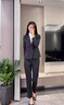 櫻芭妮職業(yè)西裝套裝女黑色正裝小個子休閑西服工作服2025春季冬 黑色西裝+黑色褲子 S 【80斤~90斤】 曬單實拍圖