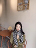 CRANTA KOMEIA圍巾冬季女2025新款棋盤格子韓系毛線針織圍脖生日七夕情人節(jié)禮物 黑白 高級(jí)感輕奢ck風(fēng)送女朋友老婆實(shí)用 曬單實(shí)拍圖