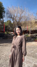 玖姿·安娜蔻法式溫柔風(fēng)壓褶醋酸歐根紗收腰連衣裙女2025春季新款 咖啡 2XL 曬單實(shí)拍圖