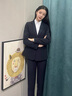 櫻芭妮西裝外套女春秋新款職業(yè)套裝酒店經(jīng)理工作服大學(xué)生面試服工裝正裝 黑色西裝 L （100-109斤 ） 曬單實(shí)拍圖