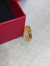 中國(guó)黃金（CHINA GOLD）黃金戒指花絲四葉草足金戒指鏤空寬面指環(huán)女圣誕禮物送老婆送媽媽 【13圈號(hào)】約3.9g 曬單實(shí)拍圖