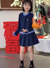 G.DUCKKIDS童裝女童套裝春裝2025新款學(xué)院風(fēng)中大童裙子春秋韓版兒童假兩件套 藏青 170 （建議身高160cm 14-15歲） 曬單實(shí)拍圖