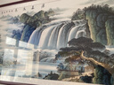 迅典山水畫(huà)客廳辦公室掛畫(huà)手繪國畫(huà)沙發(fā)背景墻裝飾畫(huà)風(fēng)水畫(huà)靠山圖字畫(huà) 源遠流長(cháng) 直角花梨色 實(shí)木帶框120*275厘米加膜 曬單實(shí)拍圖