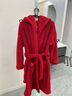 妮狄婭情侶睡衣睡袍女冬季珊瑚絨加厚保暖長(cháng)浴袍男士紅色結婚本命年晨袍 男款紅色TM24466 L 曬單實(shí)拍圖