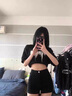 多想余黑色牛仔短褲女運動(dòng)超短褲辣妹夏季熱褲外穿顯腿長(cháng)高腰緊身包臀 黑色牛仔短褲 S 【建議85-95斤】 曬單實(shí)拍圖