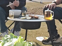 原始人圍爐煮茶桌燒烤爐家用室內烤火爐套裝器具全套戶(hù)外燒烤用具 加大號圍爐+7件套+煎盤(pán)+收納包 曬單實(shí)拍圖