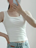 浪莎高彈力遮副乳黑色女士吊帶春夏季粗螺紋顯瘦遮肉內(nèi)搭打底白色背心 ·【1件白色】·高彈力螺紋 2XL （140-160斤可穿） 曬單實(shí)拍圖