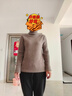 麥檬MM麥檬圣誕元旦新年紅色軟糯高領(lǐng)毛針織衫毛衣上衣打底24冬新品 夾花咖5FB934523 L （120斤-135斤）衣長(zhǎng)偏長(zhǎng)：64cm 曬單實(shí)拍圖