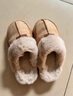 樸西居家情侶短絨棉拖鞋女秋冬家居室內防滑拖鞋厚底保暖加絨棉拖 米白色 38-39 曬單實(shí)拍圖