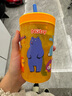 NUBY（努比）兒童水杯寶寶喝水杯外出學(xué)生杯童趣防溢魔法吸管杯 動物樂園黃 415ml 曬單實拍圖