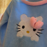 兒童睡衣女法蘭絨寶寶小孩秋冬加厚珊瑚絨家居服套裝 藍(lán)色貓咪絨【有發(fā)帶】 12碼120-130厘米 曬單實(shí)拍圖