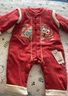 微獅牧尼嬰兒拜年服夾棉秋冬款寶寶過年衣服連體衣棉服中國風(fēng)年服 如意紅 90cm 曬單實(shí)拍圖