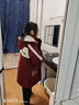 細仔碼頭兒童裝女童派克服中大童女孩運動(dòng)休閑加絨加厚連帽中長(cháng)款保暖棉服 棗紅色 棉衣派克服 170 建議身高155-165CM 曬單實(shí)拍圖