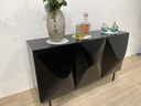 悍鈺意式極簡(jiǎn)餐邊柜輕奢高級感家用客廳靠墻儲物收納柜入戶(hù)藝術(shù)玄關(guān)柜 伯納德輕奢餐邊柜極夜黑 140*45*85CM 曬單實(shí)拍圖
