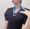 CHANEELR & KARITH薄款絲巾女2025年新款送媽媽春夏秋圍脖鎖骨磁扣項(xiàng)鏈高級感小領(lǐng)巾 純藍(lán)色 曬單實(shí)拍圖