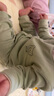 七樂(lè )豆嬰兒春秋冬款連體衣服寶寶長(cháng)袖貼身打底護肚秋衣幼兒純棉秋季睡衣 奶綠 80cm 曬單實(shí)拍圖