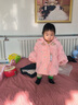 G.duck小黃鴨1歲2嬰幼兒小童洋氣加厚羽絨服女寶寶冬季防寒保暖分體套裝 粉紅色(零下10-20度左右) 100 cm 曬單實(shí)拍圖