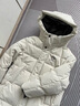鴨鴨【冰殼系列2.0】鴨鴨兒童羽絨服長(cháng)款過(guò)膝連帽冬季男女童厚外套HY 米白色 160 (95斤-115斤) 曬單實(shí)拍圖