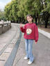 可歆寶貝女童褲子洋氣時(shí)髦春秋款2025新款中大童兒童寬松愛心刺繡牛仔褲潮 藍(lán)色 140 碼建議7-8歲（身高135左右） 曬單實(shí)拍圖
