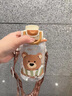 Diller兒童水杯tritan吸管杯學(xué)生上學(xué)專用直飲水壺夏天雙飲幼兒園喝水杯 卡其色-小棕熊 650ml 【吸管直飲】 曬單實拍圖
