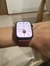 istrap蘋果手表表帶真皮愛馬仕同款牛皮適用apple watch表帶S10/9/8/7/6/5/SE男女士iWatch ultra2手表帶 淺棕白線丨黑色配件 44/45/46MM表盤【適用Wat 曬單實拍圖