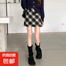 毛呢格子半身裙女秋冬季新款小個(gè)子冬天配毛衣百搭包臀a字短裙子 紅色470 4XL碼【160-180斤】 曬單實(shí)拍圖