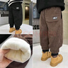 允橘適合0-8歲小孩子穿的男寶褲子秋冬款兒童加絨加厚休閑褲冬季男孩 曬單實(shí)拍圖