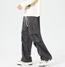 Foss Phil直筒扎染垂感港風(fēng)長(zhǎng)褲子夏季薄款美式hiphop痞帥寬松衛(wèi)運(yùn)動(dòng)褲男士 KLQ-CK325灰白色 L 【建議110斤-130斤】 曬單實(shí)拍圖