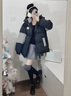安初夏韓系ins拼接棉服男女冬季加厚學(xué)生外套情侶復(fù)古炸街面包服棉衣潮 黑色 L 曬單實(shí)拍圖