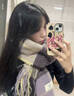 MITHAOL KUSC紫色女士圍巾女2025秋冬保暖披肩圍脖生日新年禮物送女友老婆 煙紫色【高檔禮盒裝】 曬單實(shí)拍圖