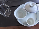 成藝草木青懸停蓋碗茶杯泡茶功夫茶具三才蓋碗家用簡(jiǎn)約可懸停新中式 蓋碗加壺承加主人杯加公道杯 曬單實(shí)拍圖
