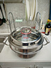 鏗鏘蒸鍋316不銹鋼海鮮蒸汽鍋蒸汽桑拿鍋蒸汽火鍋大容量多層湯鍋燉鍋 蒸汽鍋【大容量多用途】帶蒸盤(pán) 帶蒸籠 30cm 曬單實(shí)拍圖