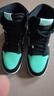 耐克（NIKE）【潮】Air Jordan aj1板鞋男女新款高幫休閑跑步運(yùn)動(dòng)耐磨籃球鞋 FD1437/DZ5485-130 /黑薄荷綠 38 GS 曬單實(shí)拍圖