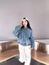 Levi's李維斯25年春夏新款女士寬松白色開夏牛仔夾克外套001FV 藍(lán)色 L 曬單實(shí)拍圖
