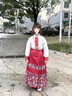 明月歸兒童馬面裙女童漢服春秋中國風(fēng)2025新款小女孩古風(fēng)唐裝新中式服裝 紅袖上衣+兔馬面裙+原版項鏈 150 曬單實(shí)拍圖