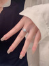 DRAGBOLL鉆石鉆戒女純銀一克拉鉑金情侶訂婚求結(jié)婚鉆石戒送老婆生日禮物 經(jīng)典款 曬單實拍圖
