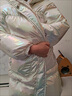 笛莎（DEESHA）童裝女童蝴蝶結裝飾連帽羽絨服2024冬季新款女寶寶時(shí)尚炫彩羽絨服 米白 110 曬單實(shí)拍圖