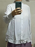 科蒙博卡2024春夏桑蠶絲新款條紋襯衫女士長(cháng)袖荷葉領(lǐng)襯衣職業(yè)上衣 灰細條 XL 曬單實(shí)拍圖