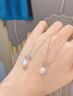 中國珠寶 SINO GEMs925銀項鏈女生肖兔珍珠項鏈時尚吊墜七夕情人節(jié)禮物送女友老婆 兔子珍珠項鏈-銀色+品牌禮盒 曬單實拍圖