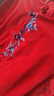 指間沙原創(chuàng)女裝23冬季中式立領(lǐng)刺繡條絨連衣裙文藝中長連衣裙 中國紅64 L 曬單實拍圖