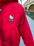 巴拉巴拉【HelloKittyIP】巴拉巴拉女童外套加絨春秋上衣甜美時(shí)尚連帽潮 中國紅60611 110 曬單實(shí)拍圖