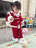 鸞雀翔一周歲女寶寶衣服加絨加厚女童套裝周歲禮服冬季新中式喜慶拜年服 紅色夾棉加厚拜年服兩件套+包包 100 身高90-100年齡2-3歲 100 曬單實(shí)拍圖