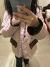 百圖betu女裝冬季新款棉衣翻領(lǐng)拼接撞色寬松棉服外套女2411T66 粉紅 S 曬單實(shí)拍圖