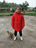 豬小耙女童棉服韓版中長(zhǎng)款加厚保暖冬裝中大兒童棉衣女孩羽絨棉襖外套 紅色 150 建議身高（140-150cm） 曬單實(shí)拍圖