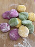 質(zhì)善五彩果蔬餃子粉面粉彩色包子饅頭花卷過(guò)年春節結婚專(zhuān)用粉紫薯家用 【全家量大4色】共4袋 約做140個(gè) 曬單實(shí)拍圖